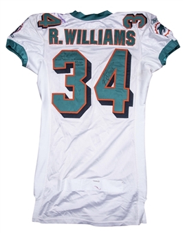 2002 Ricky Williams Game Used & Signed Miami Dolphins Road Jersey Photo Matched To 12/21/2002 (Resolution Photomatching & Beckett)